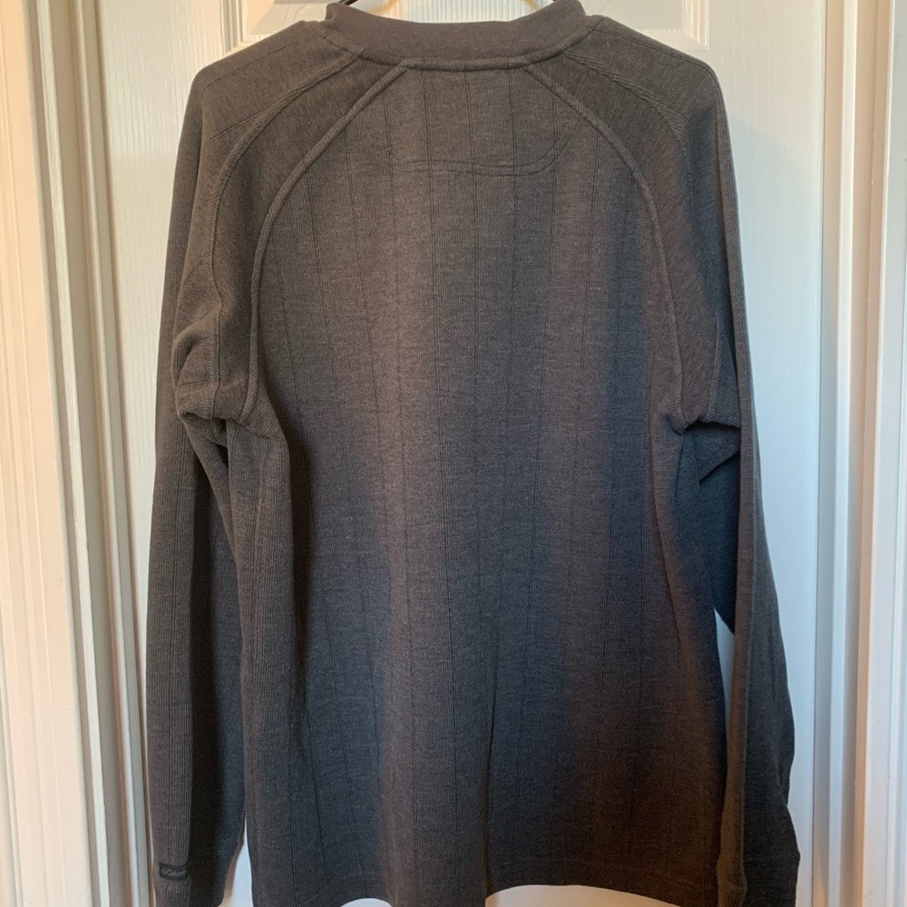 Columbia shirt men XCO pull on grey V neck heavy cotton blend Size L - Picture 3 of 8